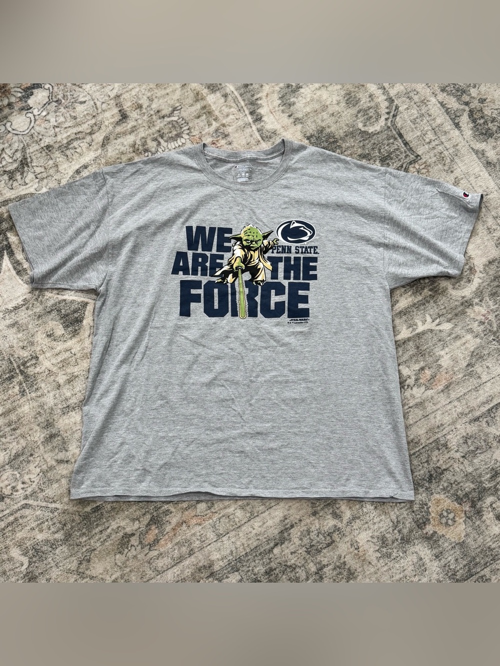 Vintage Champion Penn State X Star Wars Yoda T-Shirt 2XL Gray